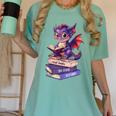 Cute Dragon Read Books Be Kind Stay Weird Book Lover Women's Comfort Colors T-Shirt Violet