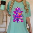 Cute Dragon Reading Books Bookworm Women's Comfort Colors T-Shirt Violet Cute Dragon Reading Books Bookworm Women's Comfort Colors T-Shirt Violet