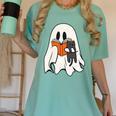 Cute Ghost Cat Reading Book Spooky Season Halloween Costume Women's Comfort Colors T-Shirt Violet Cute Ghost Cat Reading Book Spooky Season Halloween Costume Women's Comfort Colors T-Shirt Violet