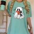 Cute Halloween Ghost Reading Book Women's Comfort Colors T-Shirt Violet
