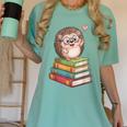 Cute Hedgehog Reading Books Animal Lover Reader Bookworm Women's Comfort Colors T-Shirt Violet