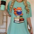 Cute Kawaii Kids Reading Books Glasses Red Panda Lover Women's Comfort Colors T-Shirt Violet Cute Kawaii Kids Reading Books Glasses Red Panda Lover Women's Comfort Colors T-Shirt Violet