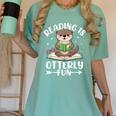 Cute Otter Reading Book Lover Sea Otters Animal Lover Women's Comfort Colors T-Shirt Violet