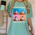 Cute Penguin Reading Book School Librarian Teacher Student Women's Comfort Colors T-Shirt Violet
