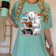 Cute Polar Bear Is Reading a Book Reading Polar Bear Women's Comfort Colors T-Shirt Violet