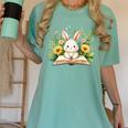 Cute Rabbit And Book Women Girls Reading Book Rabbit Lover Women's Comfort Colors T-Shirt Violet