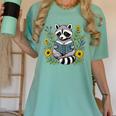 Cute Raccoon Reading Book Flowers Women's Comfort Colors T-Shirt Violet Cute Raccoon Reading Book Flowers Women's Comfort Colors T-Shirt Violet