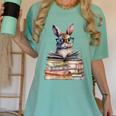 Cute Reading Bunny With Glasses Books Bookworm Reader Book Premium Tri-Blend Women's Comfort Colors T-Shirt Violet