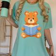 Cute Teddy Bear Reading Book Adorable For Readers Women's Comfort Colors T-Shirt Violet