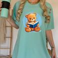 Cute Teddy Bear Reading Book Fun Women's Comfort Colors T-Shirt Violet Cute Teddy Bear Reading Book Fun Women's Comfort Colors T-Shirt Violet