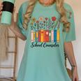 Cute Wildflower Book School Counseling Life School Counselor Women's Comfort Colors T-Shirt Violet