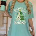 Dashing Through The Books Christmas Book Lovers Men Women Women's Comfort Colors T-Shirt Violet Dashing Through The Books Christmas Book Lovers Men Women Women's Comfort Colors T-Shirt Violet