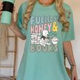 Disney Winnie The Pooh Fueled By Honey & Books Sketch Women's Comfort Colors T-Shirt Violet Disney Winnie The Pooh Fueled By Honey & Books Sketch Women's Comfort Colors T-Shirt Violet
