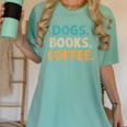 Dogs Books Coffee Book Lover Dogs Coffee Women's Comfort Colors T-Shirt Violet