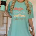 Dogs Books Coffee Plant Lover Gardening Cute Mom Life Women's Comfort Colors T-Shirt Violet
