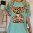 Dogs Coffee Reading Book Lover Women's Comfort Colors T-Shirt Violet