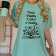 Dogs Plants Coffee Books Book Lover Dog Lover Reading Women's Comfort Colors T-Shirt Violet
