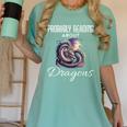 Dragon Fantasy Book Lover And Apparel Probably Reading About Dragons Women's Comfort Colors T-Shirt Violet Dragon Fantasy Book Lover And Apparel Probably Reading About Dragons Women's Comfort Colors T-Shirt Violet