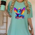 Dragon Reading a Book Bookworm Book Women's Comfort Colors T-Shirt Violet