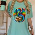 Dragon Reading Colorful Fantasy Book Lover Women's Comfort Colors T-Shirt Violet Dragon Reading Colorful Fantasy Book Lover Women's Comfort Colors T-Shirt Violet
