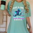 Dragon Reading Just A Girl Who Loves Dragons And Books Women's Comfort Colors T-Shirt Violet Dragon Reading Just A Girl Who Loves Dragons And Books Women's Comfort Colors T-Shirt Violet