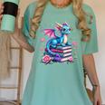 Dragons And Books Dragon Reading Book Lover Girl Bookworm Women's Comfort Colors T-Shirt Violet