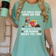 In My Dream World Books Are Free Chocolate Is Healthy Book Women's Comfort Colors T-Shirt Violet