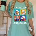 Eagle Love Reading And Eagles Child Book Lover Women's Comfort Colors T-Shirt Violet