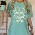 Easily Distracted By Books & Dragons Bookworm Reading Women's Comfort Colors T-Shirt Violet Easily Distracted By Books & Dragons Bookworm Reading Women's Comfort Colors T-Shirt Violet