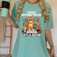 Easily Distracted By Cats And Books Book Lover Cat Women's Comfort Colors T-Shirt Violet Easily Distracted By Cats And Books Book Lover Cat Women's Comfort Colors T-Shirt Violet
