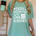 Easily Distracted By Cats And Books Reading Apparel Premium Tri-Blend Women's Comfort Colors T-Shirt Violet Easily Distracted By Cats And Books Reading Apparel Premium Tri-Blend Women's Comfort Colors T-Shirt Violet