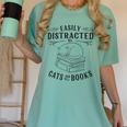 Easily Distracted By Cats And Books For Women Women's Comfort Colors T-Shirt Violet