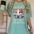 Easily Distracted By Coffee Cats And Books Women's Comfort Colors T-Shirt Violet Easily Distracted By Coffee Cats And Books Women's Comfort Colors T-Shirt Violet
