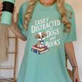 Easily Distracted By Dogs And Books Reader Animal Dog Women's Comfort Colors T-Shirt Violet
