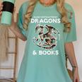 Easily Distracted By Dragons Books Bookworm Women Men Kids Women's Comfort Colors T-Shirt Violet Easily Distracted By Dragons Books Bookworm Women Men Kids Women's Comfort Colors T-Shirt Violet