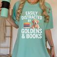 Easily Distracted By Goldens & Books Golden Retriever Dog Women's Comfort Colors T-Shirt Violet Easily Distracted By Goldens & Books Golden Retriever Dog Women's Comfort Colors T-Shirt Violet