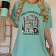 Easily Distracted By Plants Cats & Books Planting Gardening Women's Comfort Colors T-Shirt Violet Easily Distracted By Plants Cats & Books Planting Gardening Women's Comfort Colors T-Shirt Violet