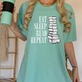 Eat Sleep Read Repeat Reading Book Librarian Men Women Kids Women's Comfort Colors T-Shirt Violet
