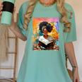 Educated Afro Girl Reading Book Lover History Month Women's Comfort Colors T-Shirt Violet Educated Afro Girl Reading Book Lover History Month Women's Comfort Colors T-Shirt Violet