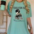 Education Is Freedom Teacher Women Books Black History Women's Comfort Colors T-Shirt Violet