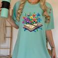 Enchanted Open Book With Blooming Flowers Women's Comfort Colors T-Shirt Violet Enchanted Open Book With Blooming Flowers Women's Comfort Colors T-Shirt Violet