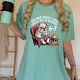 English Bulldog Dog Reading Book 67 Six Seven Meme Women's Comfort Colors T-Shirt Violet