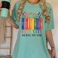 Equality Hurts No One LGBTQ Pride Books And Flowers Women's Comfort Colors T-Shirt Violet