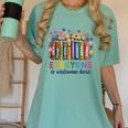 Everyone Is Welcome Here Floral Book LGBT Pride Equality Women's Comfort Colors T-Shirt Violet