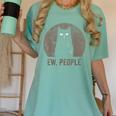 Ew People Introvert Cat Meow Cat Lover Men Women Kids Women's Comfort Colors T-Shirt Violet