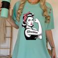 Female Librarian Rosie Riveter Book Guardian Woman Women's Comfort Colors T-Shirt Violet