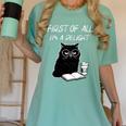 First Of All I’m A Delight Cute Cat Books Coffee Humor Women's Comfort Colors T-Shirt Violet