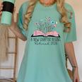 Floral Book A New Chapter Begins Retired 2026 Retirement Women's Comfort Colors T-Shirt Violet