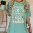 Floral The Reader Tarot Card Skeleton Reading Book Women's Comfort Colors T-Shirt Violet Floral The Reader Tarot Card Skeleton Reading Book Women's Comfort Colors T-Shirt Violet