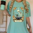 Floral Tarot Card The Reader Skeleton Reading Book Women's Comfort Colors T-Shirt Violet